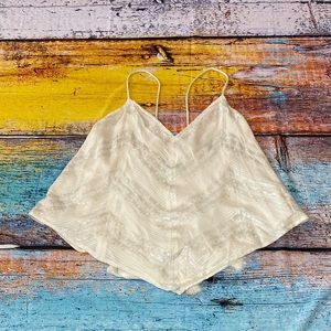 Guess Shimmer Swing Cami With Back Tassels Size Large